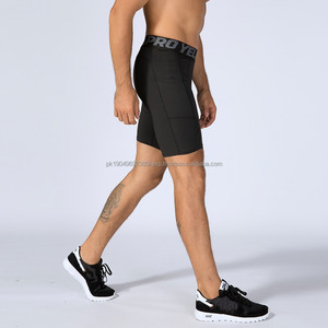 Shorts de sport pour homme à taille élastique, séchage rapide, longueur mi-longue, imprimé, polyester, compression pour la course à pied - Product Image 3