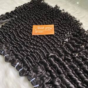 Venta al por mayor Mejor Precio 100% Virgin Water Curly Weft Hair Bundles Top 1 Calidad Extensiones de cabello humano Proveedor en Vietnam - Product Image 3