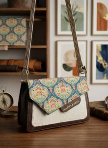 Bolso Bandolera Mini de Estilo Occidental con Patrón Geométrico Bordado y Diseño de Sobre Impermeable para Mujer - Bolso Casual - Product Image 3