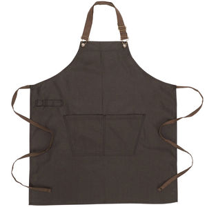 Tablier de cuisine noir réglable avec 2 poches, résistant à l'eau, pour femmes et hommes - Product Image 1