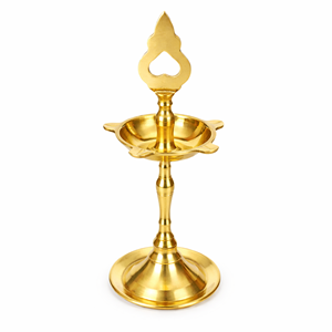 Lámpara de aceite Diya Kuthu Vilakku tradicional de latón, hecha a mano, para Pooja Deepam, decoración para el hogar, templo, festivales y regalos. - Product Image 1
