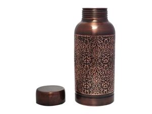 Copper Water <b>Bottle</b> with Double Wall Straw & Handle-Copper-Charged Water for Empty Stomach Health - Product Image 2