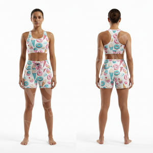 Shorts de sport pour femmes à taille haute 100% haute qualité, élégants, tendance, imprimés sur mesure, extensibles, respirants, pour l'été - Product Image 3