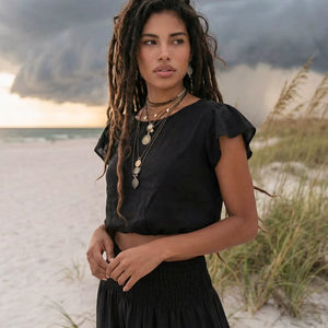 เสื้อครอปผ้าฝ้ายสำหรับผู้หญิง เสื้อลำลองฤดูร้อน เสื้อสตรีทแวร์น่ารัก น้ำหนักเบา ใส่ได้ทุกวัน ไซส์พลัส - Product Image 1