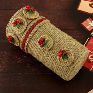 Jute Red <b>Small</b> Flower <b>Vase</b> Decorative Handmade Durable Eco-Friendly Tabletop <b>Vase</b> for Living Room Bedroom Office Modern Home - Product Image 2