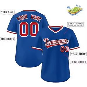 Maillots de baseball respirants à manches courtes imprimés par sublimation, à deux boutons, pour hommes, prix de gros abordable - Product Image 5