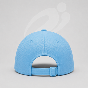 Casquette de baseball personnalisée bleue à 5 panneaux en sergé avec logo en caoutchouc en relief, respirante, imperméable, réglable, unisexe, pour sports de plein air - Product Image 2