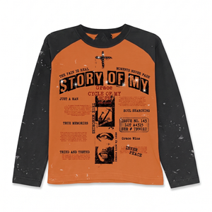 เสื้อยืดแขนยาวพรีเมียมคอตตอน 240 GSM สีดำ พิมพ์ลายกราฟิก DTG  โลโก้สั่งทำได้ เสื้อยืดผู้ชายผ้าฝ้าย 100% ทรงหลวม พิมพ์ลาย - Product Image 3