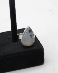 Anillo Ajustable de Ágata Natural para Mujer – Anillo de Plata Alemana Hecho a Mano con Piedra de Ágata, Joyería Boho con Piedras Preciosas - Product Image 1