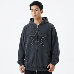 เสื้อฮู้ดดี้สีดำเข้มสำหรับฤดูหนาว ผ้าฟลีซ 100% คอตตอน แห้งเร็ว ระบายอากาศได้ดี ทรงปกติ ป้องกันรอยยับ มีเชือกผูกฮู้ด - Product Image 1