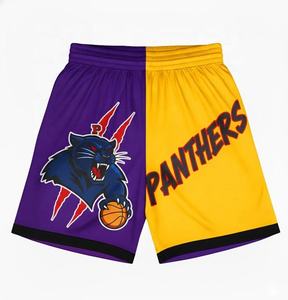 Shorts de sport unisexes personnalisés à impression sublimée, en mesh, taille élastique, séchage rapide, évacuation de l'humidité, polyester, coupe classique - Product Image 6