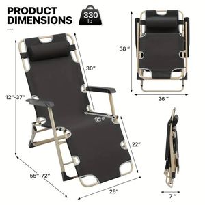 Sedia da Spiaggia Black Deck - Product Image 2