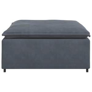 Divano Modulare in Velluto Grigio Scuro 100% Poliestere con Sgabelli e Pouf Eleganti in Schiuma Metallica - Product Image 4