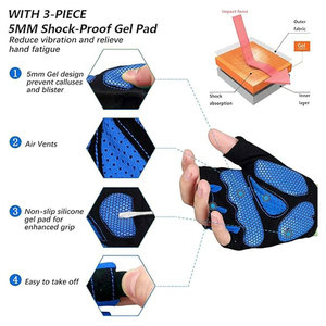 Guantes de Ciclismo Unisex de Medio Dedo con Diseño de Llama Azul, Poliéster Transpirable y Absorbente de Humedad para Uso en Verano - Product Image 5