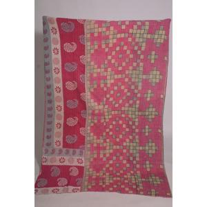 Indian Kantha <b>Quilt</b> Vintage Floral Print Handmade Cotton <b>Throw</b> Eco Friendly Boho Reversible Bedspread - Product Image 2