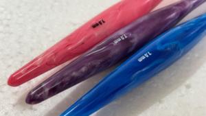 Ganchos de Crochet de Resina de 7 mm con Acabado Liso, Diseño de Remolino Colorido, Agarre Cómodo para Tejer y Hacer Crochet - Product Image 5