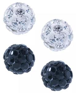 2-Pc. Set di orecchini a sfera di cristallo blu e blu scuro in argento Sterling (anche in cristallo bianco e rosso) | Macacy's - Product Image 1