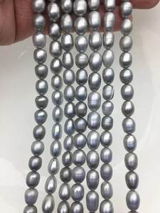 Perlas de Agua Dulce Grises de 7-10 mm Aprox. en Hilo Suelto para Fabricación de Joyería, Venta al Por Mayor, Superficie Lisa - Product Image 5