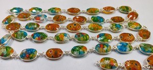Cadena de Cuarzo Hidroquímico con Diseño Floral de Cristal Multicolor, Forma Libre, 12 a 15 mm, Conector Briolette, Se Vende por Pie - Product Image 5