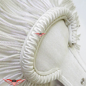 KEW - Epaulettes Blancos de Alta Calidad Personalizables, Ecológicos, Bordados con Hilos Metálicos, Estilo Francés Vintage Napoleón, Accesorio de Lujo - Product Image 3