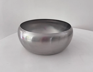 Modern Brushed Stainless Steel Bulbous Decorative Bowl <b>Round</b> Satin Finish Metal Centerpiece <b>Basin</b> for Home & Hotel Decor - Product Image 1