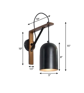 Applique murale moderne à brancher avec un bras en métal noir incliné et un abat-jour en cuivre chaud, conçue pour une éclairage de travail ciblée. - Product Image 2
