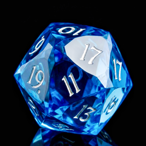 Dés à jouer polyédriques en résine bleue vif, 23 mm, avec chiffres argentés, pour D&D, jeux de rôle de table, cadeaux - Product Image 2
