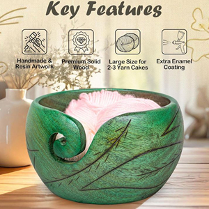 Hand-Painted Yarn Bowl | Colorful Ceramic Organizer for Crochet & Knitting Supplies | Artistic Handmade Craft by AYAANS - Product Image 4