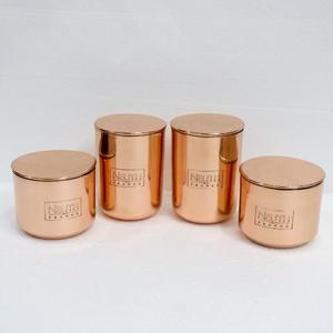 Contenedor de Cobre para Velas Hecho a Mano con Tapa, Frascos de Lujo Vacíos para Hacer Velas con Logotipo Personalizado y Caja de Empaque Personalizada - Product Image 1
