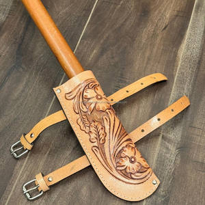 Porte-drapeau en cuir repoussé à la main de qualité supérieure Support de bannière de style occidental fait à la main pour décor rustique Événements en plein air et cadeaux personnalisés - Product Image 4