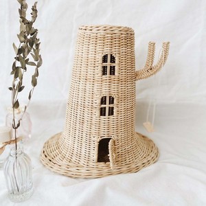 Casa de muñecas de juguete de mimbre para niños, casa de juegos de imitación, cestas de árbol - Product Image 1