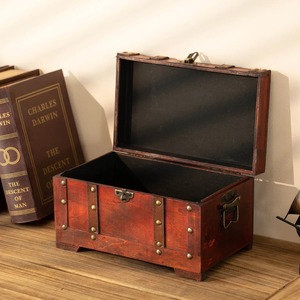Premium Wooden Trunk Box With Metal Look Finished And Handles Vintage <b>Storage</b> <b>Chest</b> Ideal For Home Decor And Organization - Product Image 5