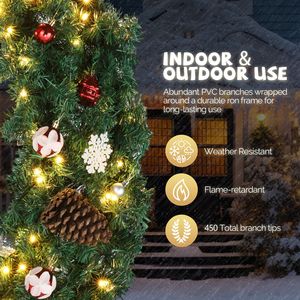 Ghirlanda natalizia in PVC con 150 luci, 48 pollici, per giardini e decorazioni - Verde - Product Image 2