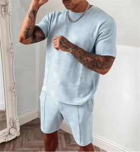 Conjunto de pantalones cortos estampados para hombre, ropa de playa de verano ligera y de alta calidad, tela suave, secado rápido, transpirable, conjuntos de camisetas para hombre - Product Image 6