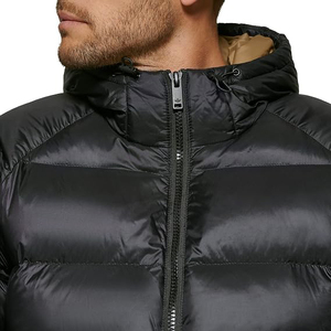 Womens Hooded Quilted Winter Coat With Front Zipper And Puffer Design Details - Product Image 4