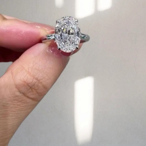 Bague de luxe unisexe en or blanc 14 carats plaqué rhodium avec diamant de laboratoire ovale de 3,25 carats certifié IGI, idéale pour les fiançailles – Meilleure vente - Product Image 2
