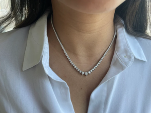 Women's Rhodium Plated Cubic Zirconia <b>Choker</b> Necklace Round Brilliant Prong Setting Snake Chain Classic Style Daily Wear - Product Image 1