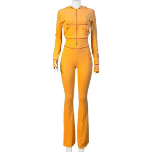 Leggings évasés taille haute pour femmes, pantalons droits à jambes larges avec poches, survêtements évasés pour femmes, fabrication sur mesure - Product Image 1