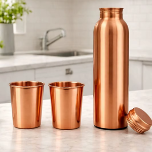 Vaisselle de cuisine et de table écologique, réutilisable, durable, de qualité supérieure, en cuivre, pour le stockage des aliments et des boissons, par Plain Health Wellness. - Product Image 1