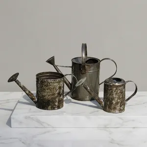 Artisan Design <b>Vintage</b> Metal <b>Watering</b> <b>Can</b> Galvanized Finish 1.8L Durable for Home Gardening Use - Product Image 1