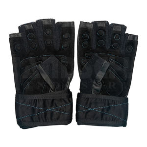 Gants de musculation professionnels bleu turquoise vif avec bandes de maintien robustes pour les poignets |   Poignée antidérapante de qualité supérieure pour un équipement de musculation ultime - Product Image 2