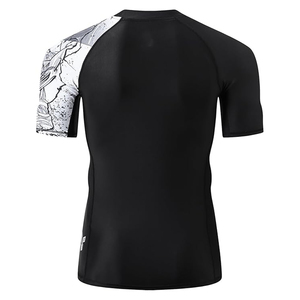 High Quality Men Rash Guard <b>Compression</b> T <b>Shirt</b> Short Sleeve Swim <b>Shirt</b> UV Protection Custom Logo OEM - Product Image 3