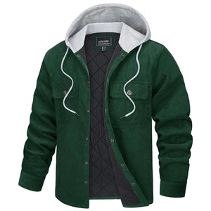 Top Fashion Direct Selling Long <b>Quilted</b> Jacket Plaid Pattern Canvas Fabric Cotton Bamboo Fiber Stand <b>Winter</b> Men's Eco-Friendly - Product Image 3
