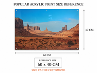 Art mural moderne en acrylique imprimé UV 40x60cm Paysage de canyon désertique Décoration brillante pour la maison et le bureau