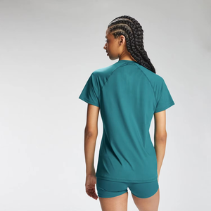 เสื้อโยคะผู้หญิงคุณภาพดีเยี่ยม เนื้อผ้านุ่ม ยืดหยุ่น เหมาะสำหรับออกกำลังกาย ชุดออกกำลังกาย OEM ODM ขายส่ง เสื้อยืด - Product Image 3