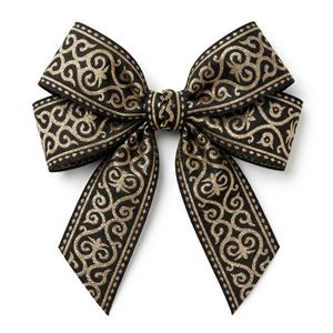 Cinta Jacquard Metálica Negra y Dorada de 50 mm de Neelkamal Industries, Adorno Tejido Vintage Renacentista para Lazos, Vestidos, Disfraces y Decoración - Product Image 3