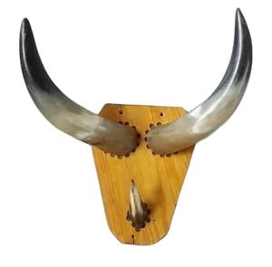 Authentic Natural Buffalo Horn <b>Art</b> Steel <b>Stand</b> Modern Farmhouse Design Custom Logo Option Home Wedding Decorative Touch Novelty - Product Image 1