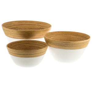 Cuenco de bambú hilado natural Vietnam Biodegradable sin BPA Ecológico para ensaladas Frutas Postres Aperitivos Ajuste de mesa Competitivo - Product Image 1