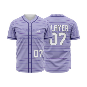 New Unisex High Quality Custom Printed Baseball Jersey 100% Breathable <b>Mesh</b> Polyester Anti Bacterial Plus Size Softball Jerseys - Product Image 1