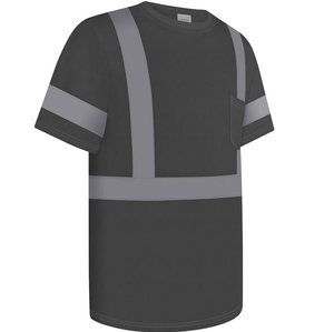เสื้อยืดทำงานแบบสะท้อนแสงสำหรับผู้ชาย PUFFIN SPORTS OEM ODM สีเหลืองดำ แถบสะท้อนแสง ชุดยูนิฟอร์มนิรภัย ผลิตจากวัสดุโพลีเอสเตอร์ - Product Image 6